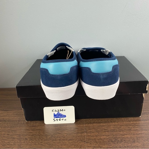 Adidas Shmoofoil Navy Slip On Shoes Suede Skateboarding Ghost Men’s Size - Picture 4 of 9